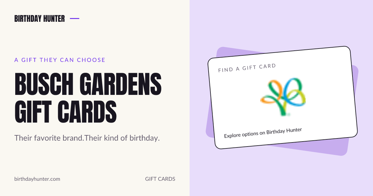 Busch Gardens gift card