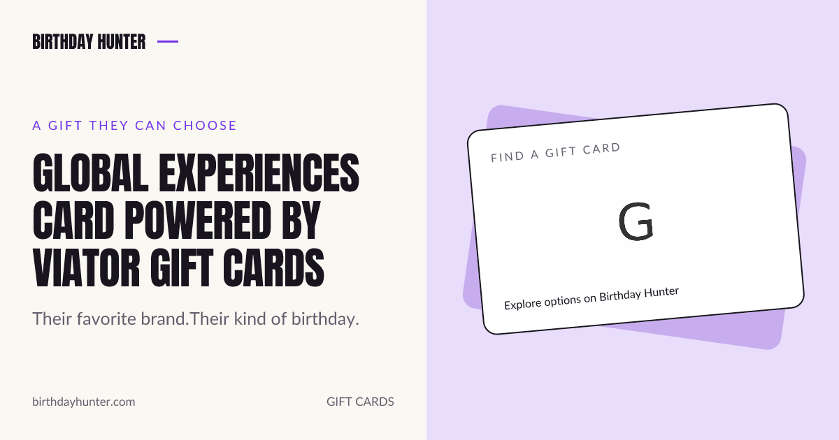 Global Experiences Card Powered by Viator gift card
