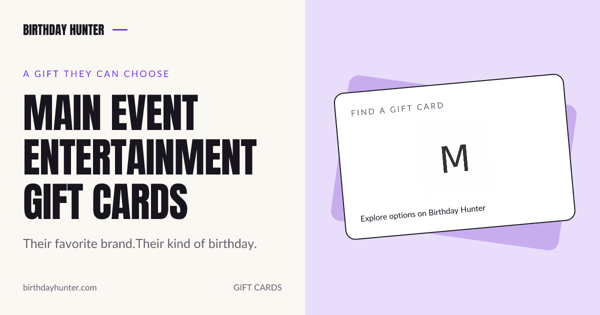 Main Event Entertainment gift card