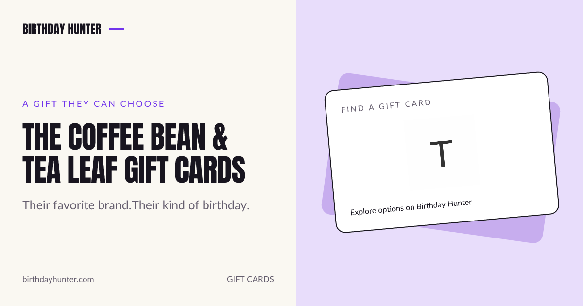 the Coffee Bean & Tea Leaf gift card