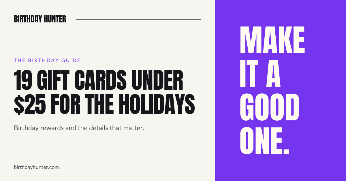 19 Gift Cards Under $25 for the Holidays